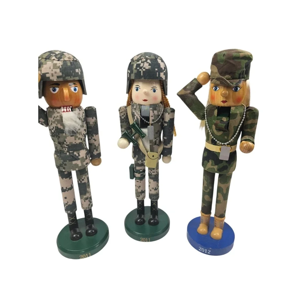 Target Military Nutcracker Set 2011 2012 Camouflage Soldier Figures Lot of 3